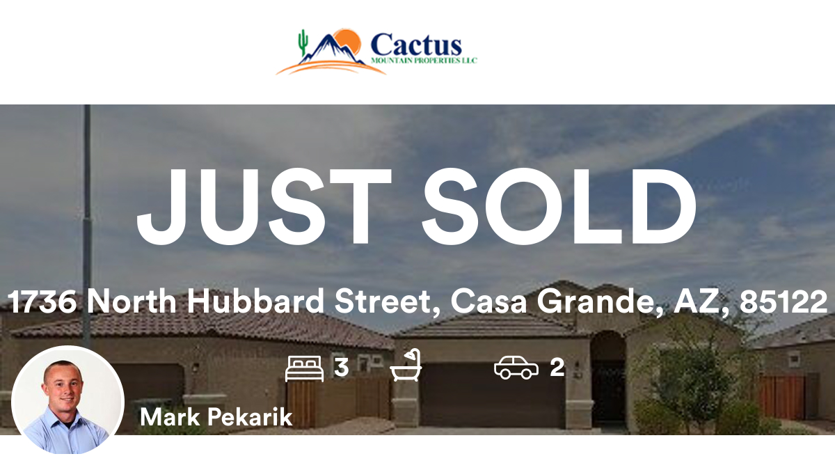 CactusMountain's tweet photo. 🛌 3 🚘 2
📍 1736 North Hubbard Street, Casa Grande, AZ, 85122

Our agent’s latest sale on RateMyAgent

https://t.co/EYj0TaKUEv

...
#ratemyagent #realestate #Cactus_Mountain_Properties_LLC https://t.co/JIEXPloRfL