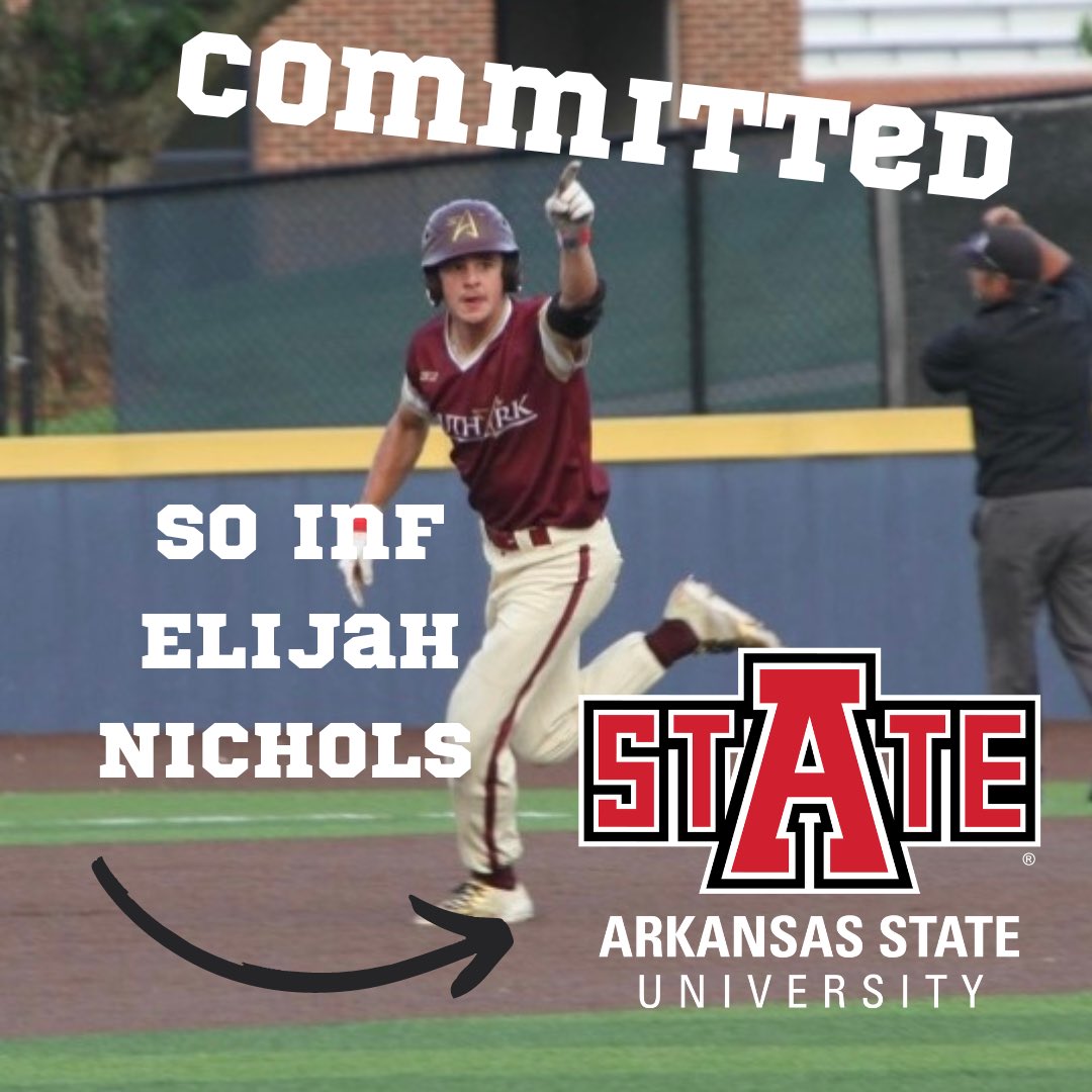 SouthArk CC Baseball (@southarkbseball) on Twitter photo Our next guy off the board! Congratulations <a href="/ElijahNichols05/">Elijah Nichols</a>!
<a href="/AStateBaseball/">Arkansas State Red Wolves Baseball</a> is getting a stud! We could be happier for you E! Our next guy off the board! Congratulations <a href="/ElijahNichols05/">Elijah Nichols</a>!
<a href="/AStateBaseball/">Arkansas State Red Wolves Baseball</a> is getting a stud! We could be happier for you E!