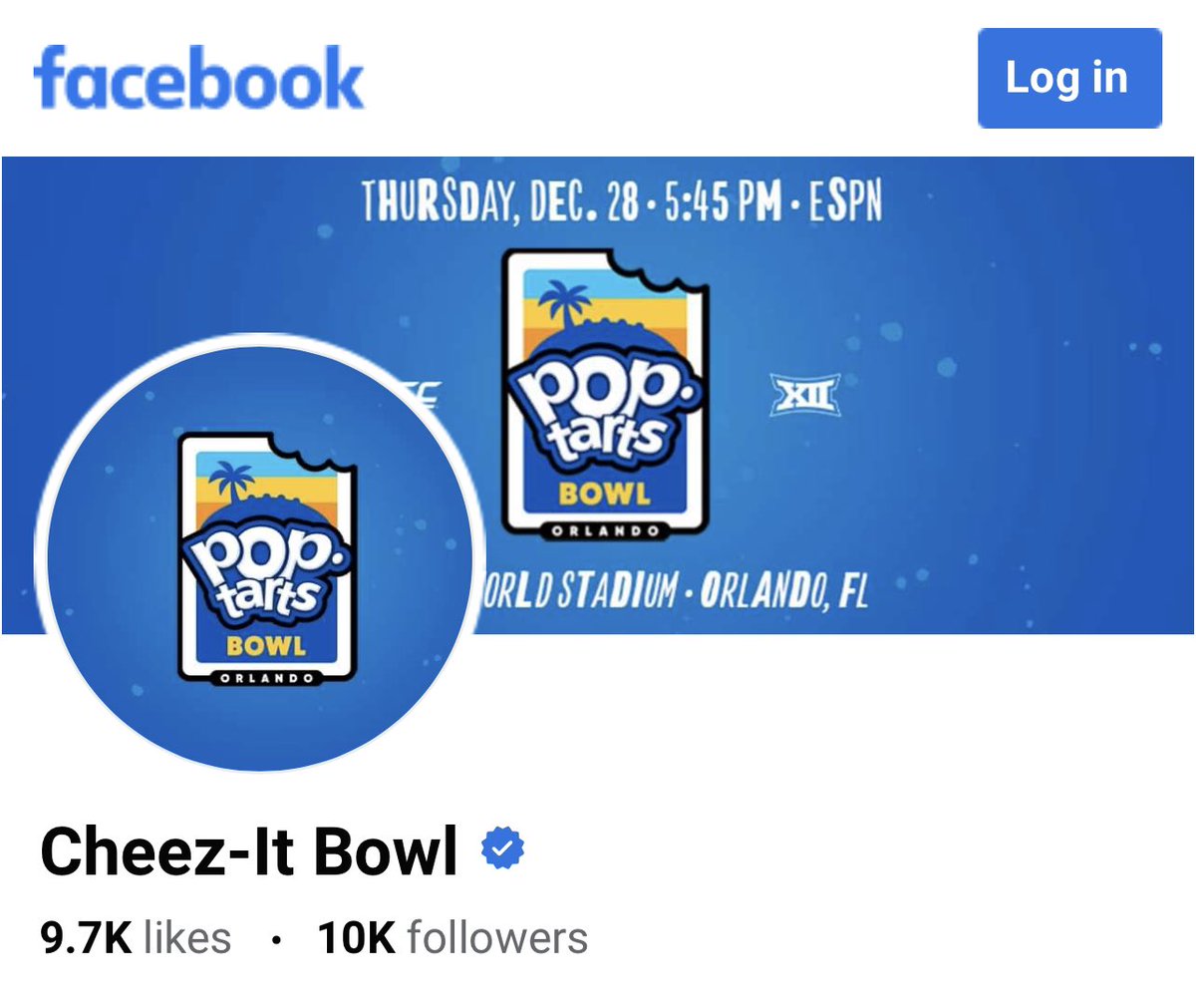 RedditCFB's tweet photo. The newly branded Pop-Tarts Bowl has been trying to change their verified name on Facebook, without success. https://t.co/j6W9dA0CuT