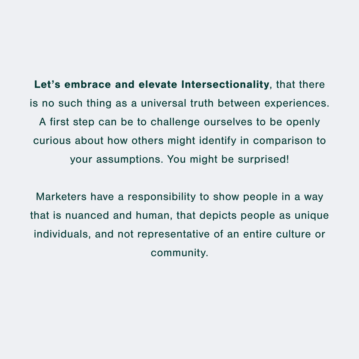 andhumanityca's tweet photo. We are all complete and complex human beings, and shouldn't be sorted into categories of identity as there is no universal truth or experience. https://t.co/hYcDQBAXon