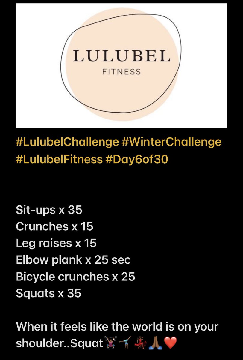 Transformation Tuesday..The day to stop rushing and start prioritising🙏🏾🩷

Good morningy loves 💃🏾👌🏾💪🏽🤸🏾‍♂️🏋🏾‍♀️ Rise and plank 👌🏾🌺
Let’s do this and get our #ChooseDay on🩷

#RunningWithLulubel
#LulubelChallenge
#WinterChallenge
#LulubelFitness
#Day6of30