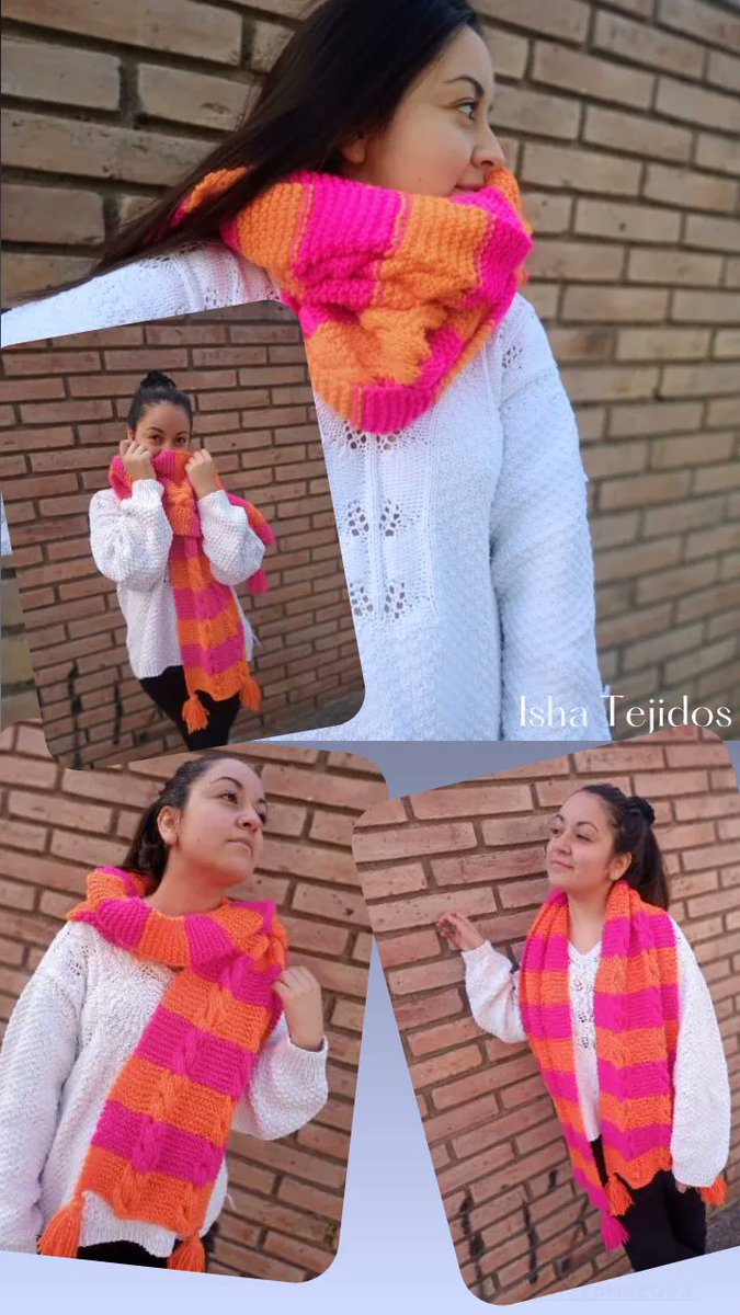 Tendencia para este Invierno!!!😍 @AKarenRomero La Modelo💖   #Emprender 
#TemporadaInvierno 
#Bufanda
#HechoAMano #HechoConAmor 
#Crochet #Tricot #DosAgujas  #IshaTejidos 
#Bowen #Mendoza🌍