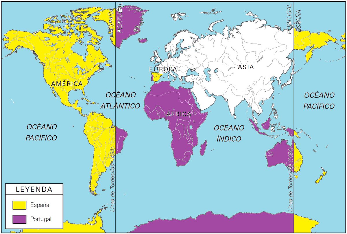 7 June 1494: #Spain and #Portugal sign the Treaty of #Tordesillas, dividing the New World between them. Other #European countries generally ignore the treaty. #history #HistoryMatters #OTD #ad amzn.to/3dEUVIb