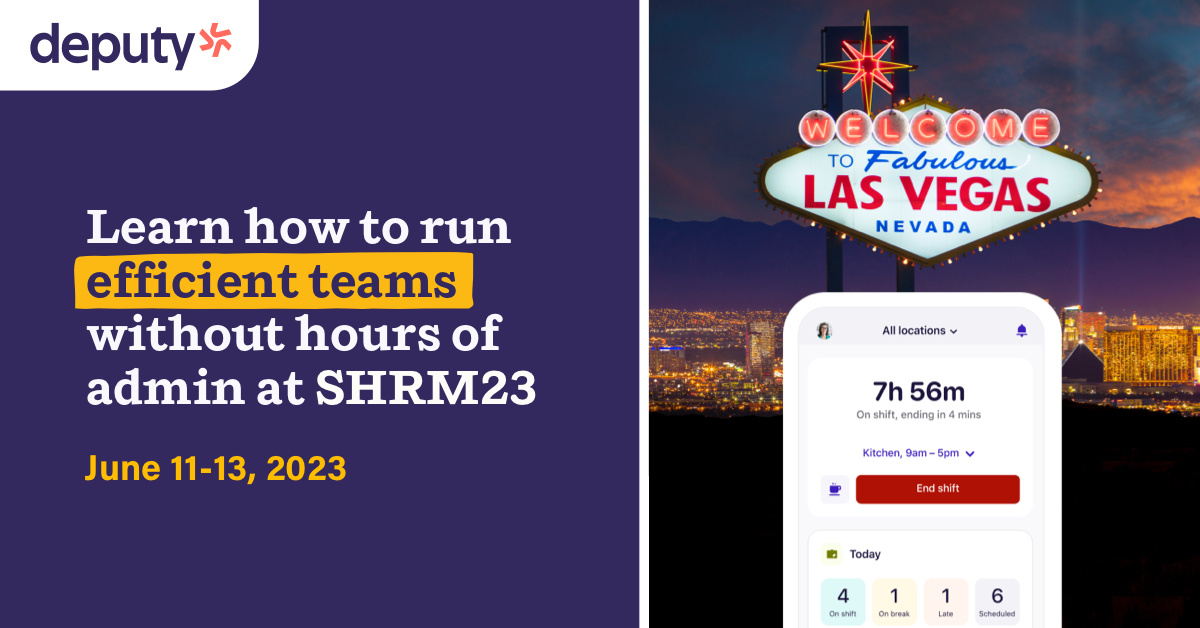 You don’t need luck to start winning at #SHRM23 🤩

Stop by booth 4159 to meet with our team and find out how to run an efficient team without the hours of admin. If that wasn't enough, getting a demo at our booth enters you for a chance to win an iPad!

meetwithdeputyatshrm.splashthat.com