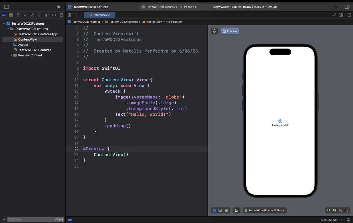 First look at Xcode 15 beta 👀 The new syntax for SwiftUI previews looks so much simpler 😃