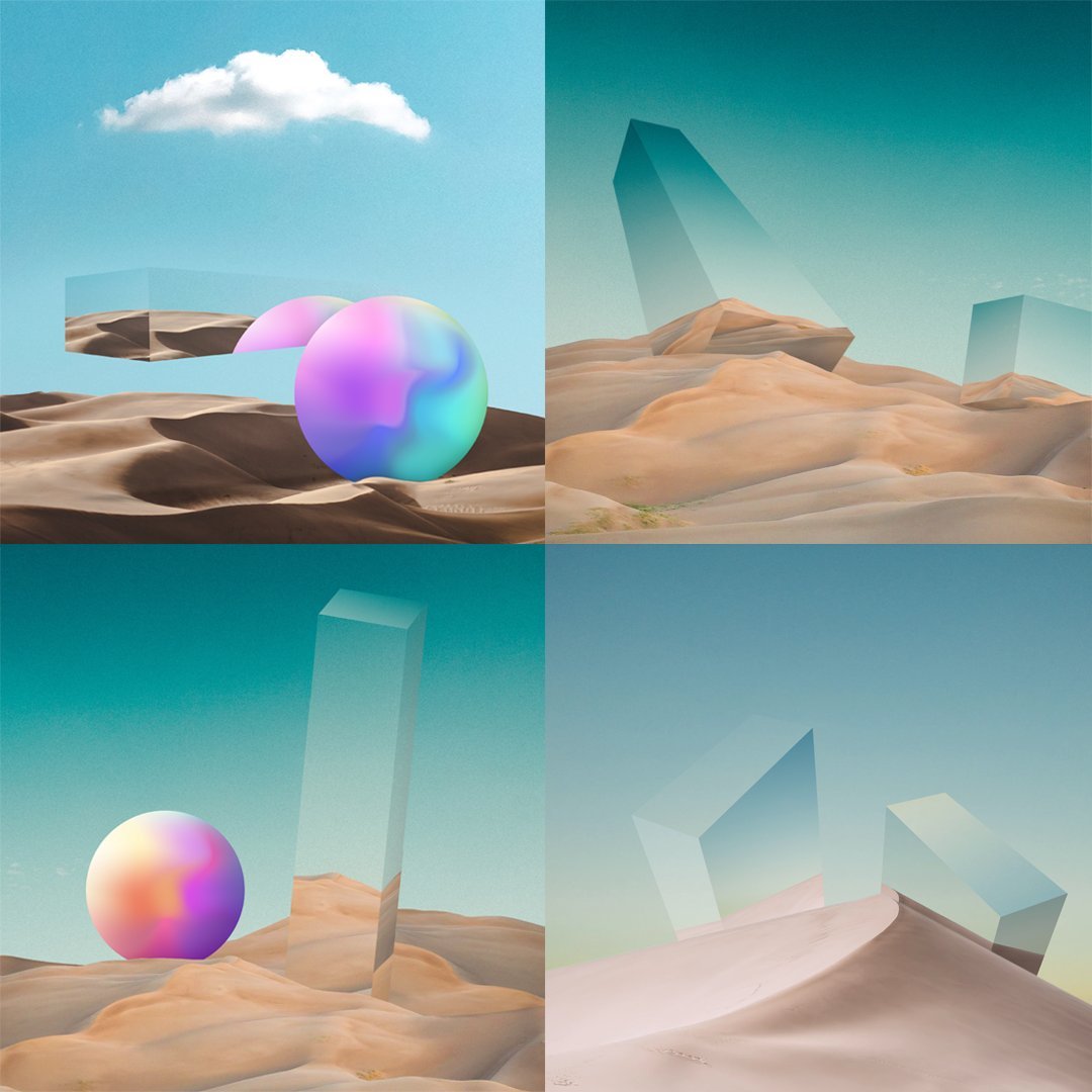 Some of these contexts would be cute in reality. Geometric and rigid structures in the uniformity and infinity of the desert. 

______"The simple becomes unrepeatable"

foundation.app/@jeyarts?tab=c…

#NFT #NFTs #NFTCommunity #art #nftart