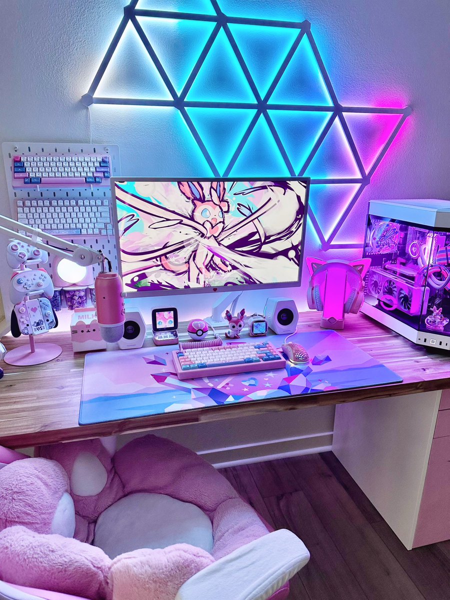 I always go back to my pink & blue Sylveon setup~ 🎀✨🌸💕🩵😍