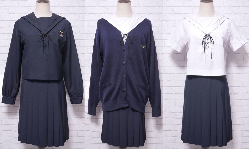 兵庫県 神戸高校 [現行制服 サイズM相当] 夏服冬服中間服セットが出品 