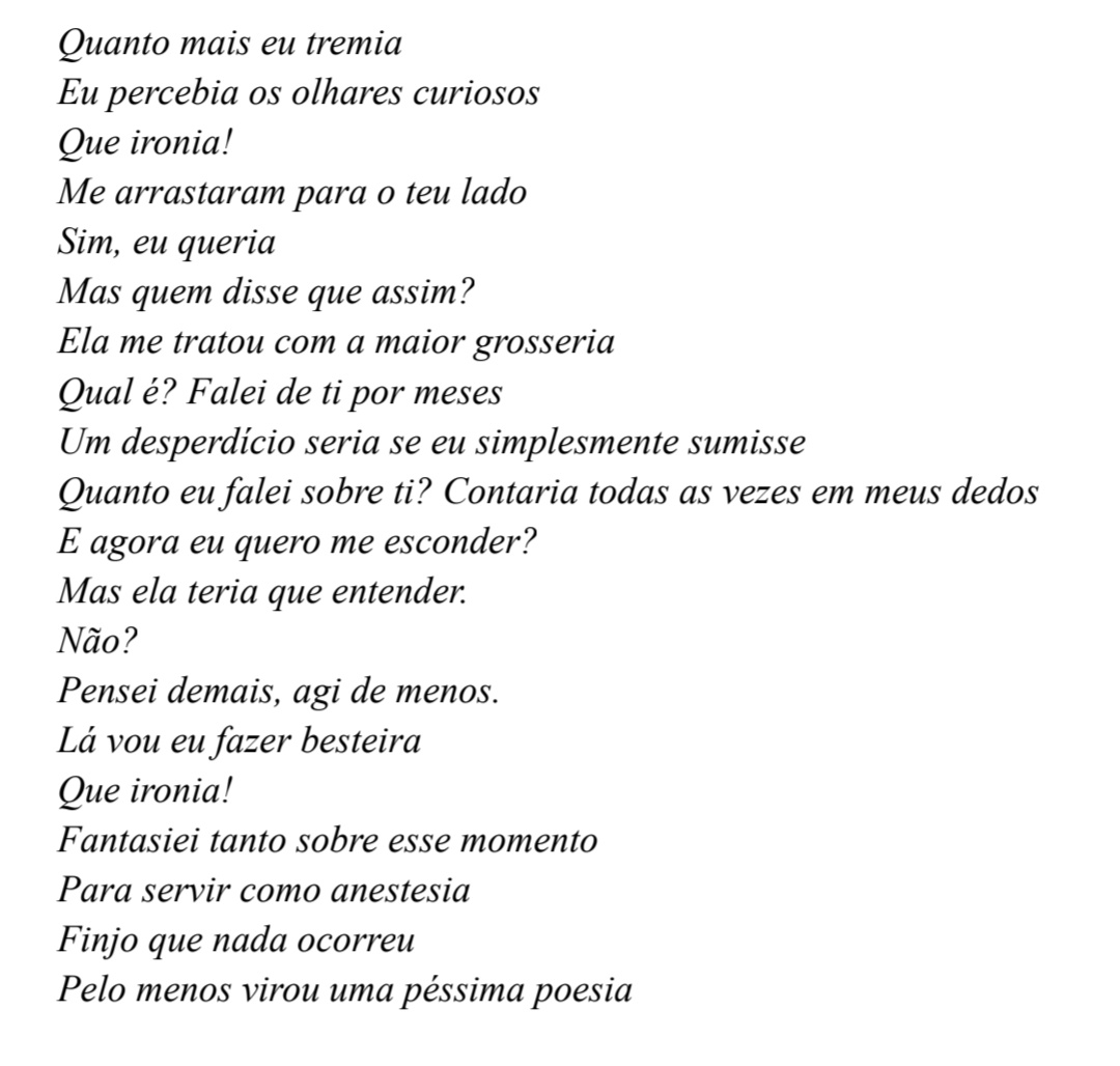 fonesdoberry's tweet photo. desafio de escrita - primeiro beijo

tentando melhorar nas rimas e na estrutura de poesia https://t.co/1Z01tShs8c