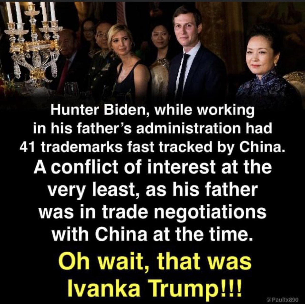 @GOP Why won’t the @GOP @HouseGOP @SenateGOP & @RNCResearch investigate the Saudi payoff’s; 2 Billion $’s Jared got, 1 Billion Mnuchin got &the 640 Million Jared & Ivanka made while working in the White House? Ah, & Ivanka’s multiple foreign patents? 
#TrumpCrimeFamily