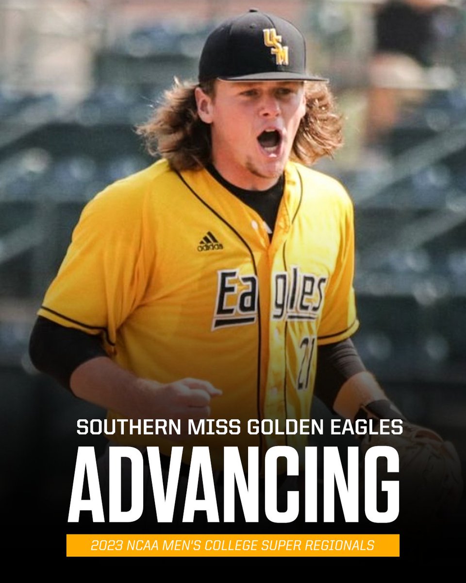 GOLDEN EAGLES ARE FEELING SUPER

Southern Miss is moving on to the super regionals for the third time in program history‼️

📸: <a href="/SouthernMissBSB/">Southern Miss Baseball</a>