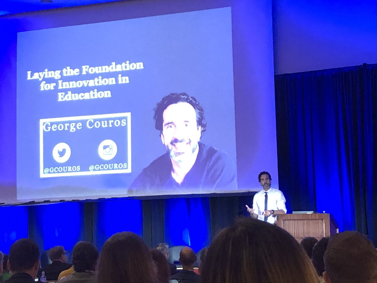 After a wonderfully informative welcome from @LearningImpact CEO, we’re watching a previous #dlsymp keynote @GeorgeCouros share about the imp of the culture of #innovation #LearningImpact23