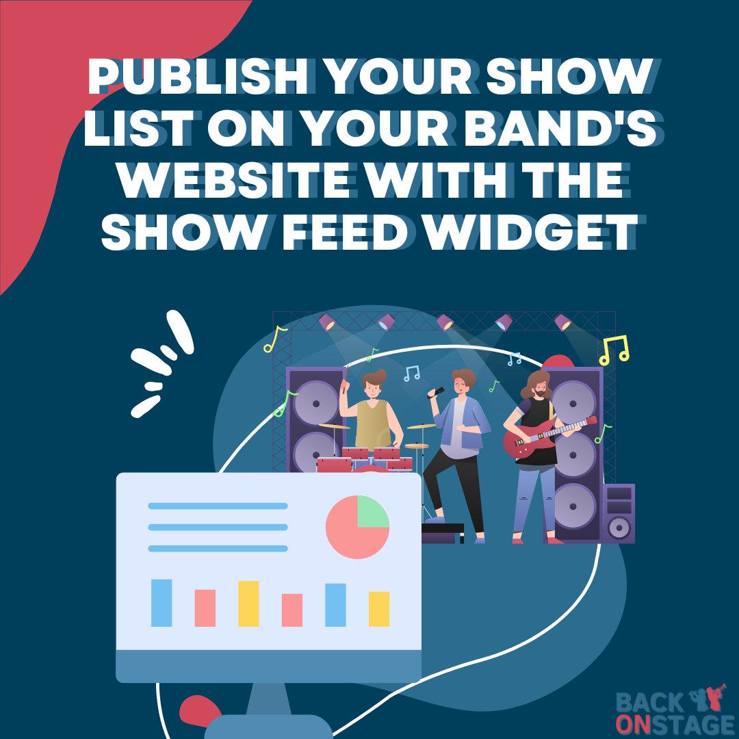 Say goodbye to manual updates! 👋 Keep your #band's website up-to-date with your latest #shows with Back On Stage. Learn how to set up a Show Feed Widget in just a few easy steps: bit.ly/3LIW7hl #BackOnStage #BandLife #ShowFeedWidget #BandManagement #BandApp #BandApps