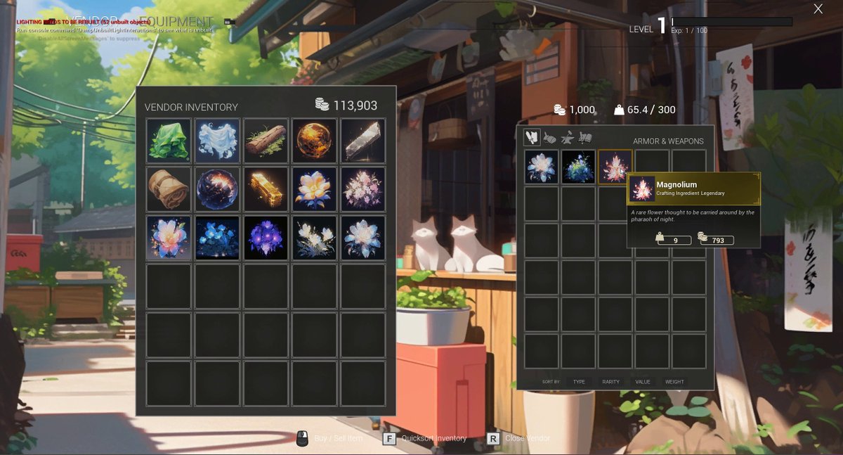 dev_flb's tweet image. An update to the inventory UI and shop vendor UI. I loved the way this looked. It felt so cozy and so I wanted to share with you guys. 

The first one is the inventory UI, and the second is the vendor UI. 

#games #gaming #gamedev #indiegame #indiedev #madeinunreal #progress #wip