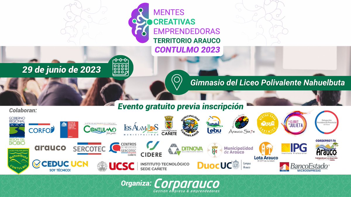 ¡Atención emprendedores y emprendedoras de la provincia de Arauco! 🚀✨
Si aún no te has registrado en #MECETA2023, hazlo ahora en el siguiente enlace🔗forms.gle/8zTSn9KHoEHNg1….
