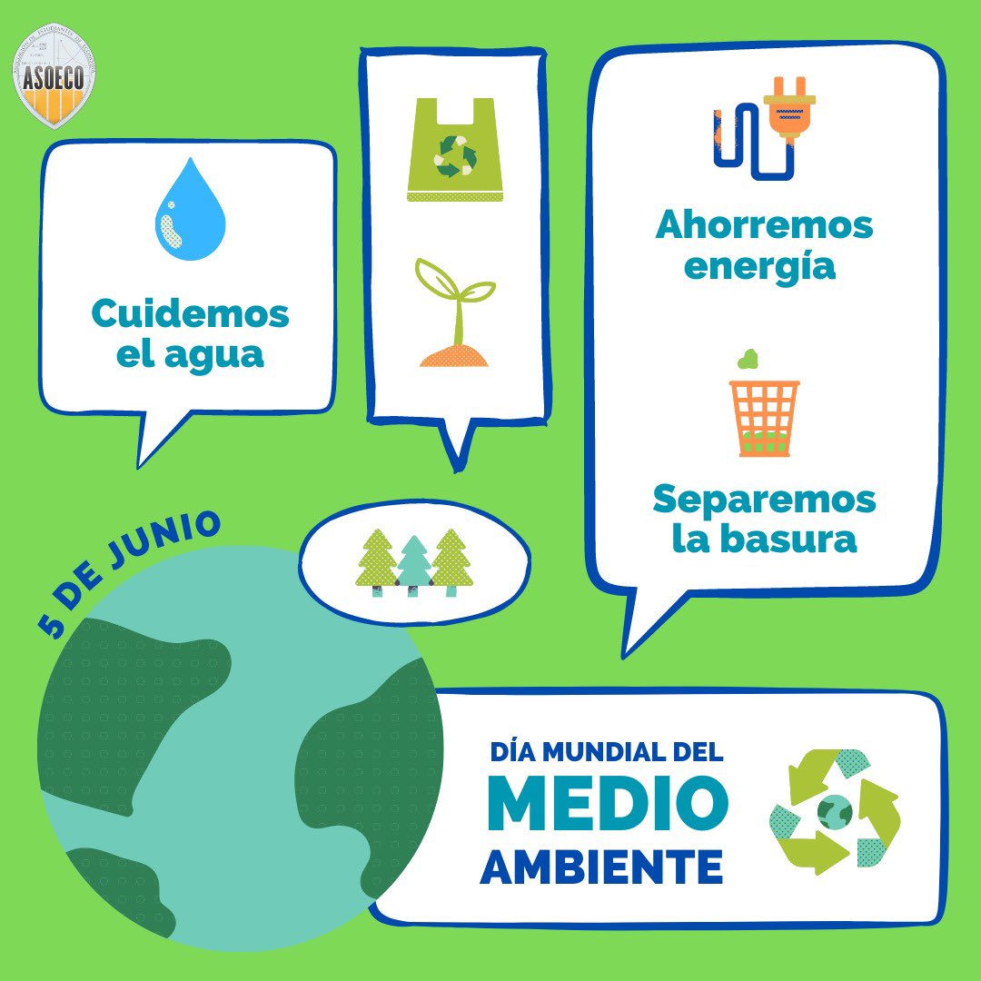 ASOECO_UASD's tweet photo. ¡Feliz #DíaDelMedioAmbiente! 🌍🌱 En ASOECO, apostamos por una economía sostenible y verde. Únete a nosotros en la construcción de un futuro mejor. ¡Cuidemos nuestro hogar juntos! 💚 
 #Sostenibilidad https://t.co/RtRmDrfm53