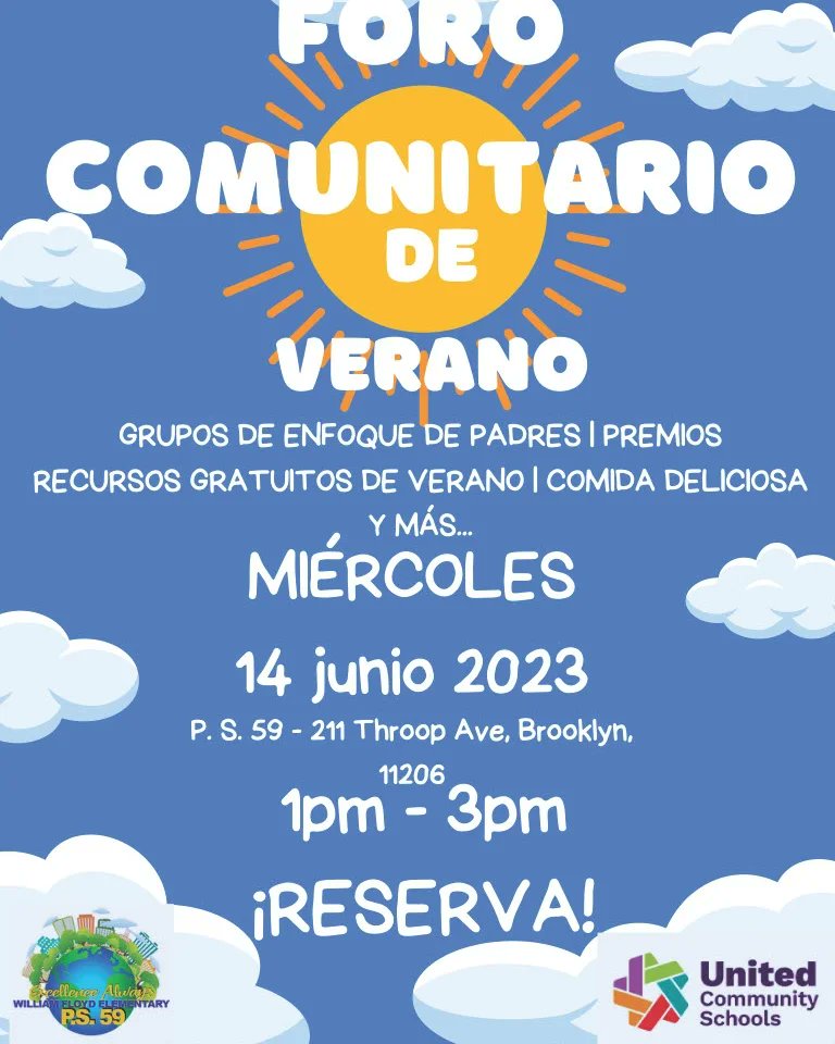 Save the date! Our Community Forum is June 14th  from 1-3p.m.