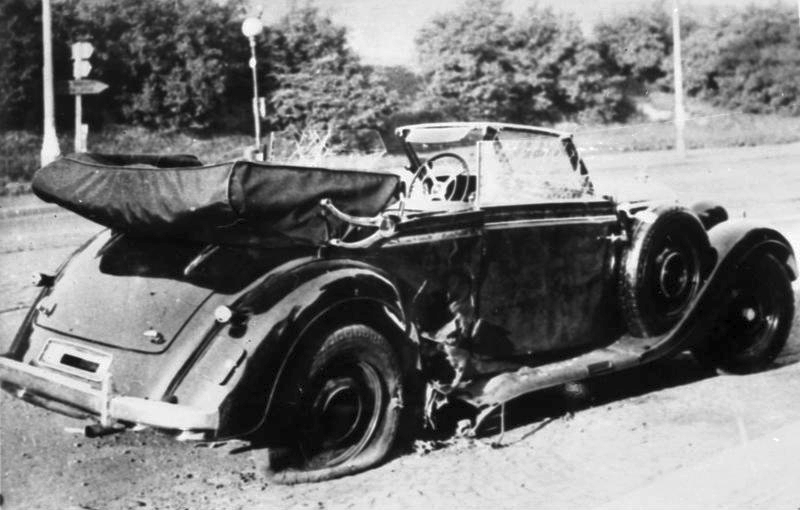 Today in 1942, two British-trained Czechoslovakian agents ambush and fatally wound Reich security chief Reinhard Heydrich in Prague. The infamous Holocaust architect dies eight days later. The two agents, Jan Kubiš and Jozef Gabčík, are killed on June 18 while evading capture.