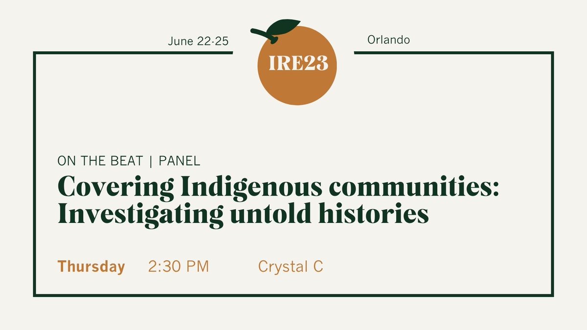PJ_onTV's tweet photo. Fellow journalists- find me in Orlando! Excited to be part of a panel about Covering Indigenous Communities at the Investigative Reporters & Editors Conference in Orlando later this month. Join us Thursday, june 22nd at 2:30pm.
#IRE #IndigenousIssues #MMIW https://t.co/riCR5XATPH