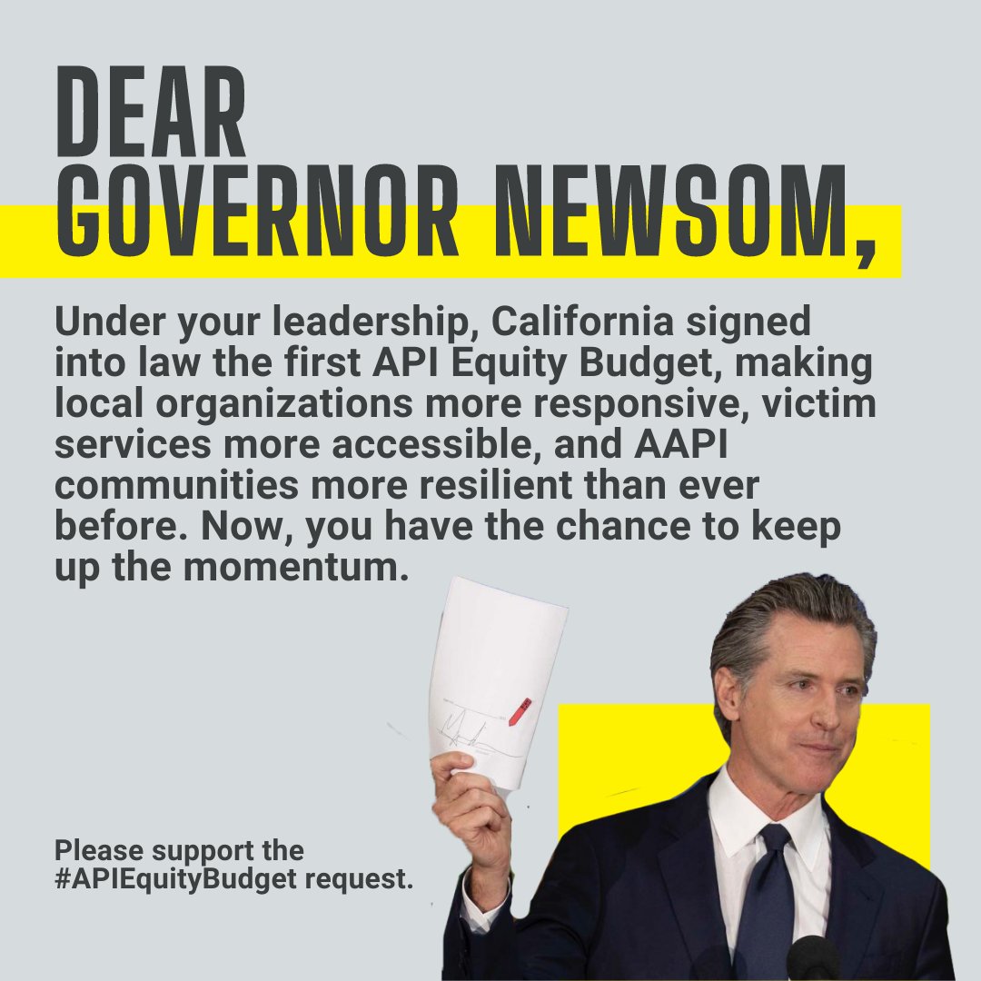 Thank you, Governor @GavinNewsom, for your relentless support in the fight against anti-AAPI hate. We applaud your commitment to AAPI communities — and hope we can count on your support of the requested $50 million for the 2023 #APIEquityBudget. @AAPILegCaucus #CALeg