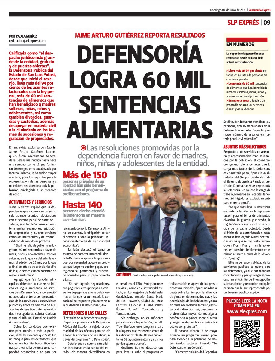 Apuntalar las Defensorías Públicas, que finalmente son las instituciones públicas que representan a la gran mayoría de la población que no puede pagar los servicios jurídicos privados, debiera de ser una de las políticas públicas de mayor importancia en México, para resolver el