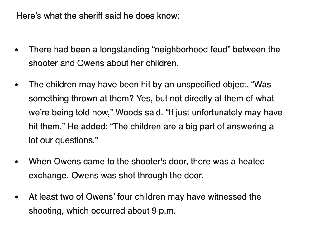 Phil_Lewis_'s tweet photo. Calls are growing for the arrest of a Florida woman accused of shooting her neighbor, Ajike Owens, through the door after the woman allegedly yelled at Owens' children and called them racial slurs 

"We need an arrest," the family attorney said

https://t.co/VK9Q3yUZJ2 https://t.co/doSC6k0lTc