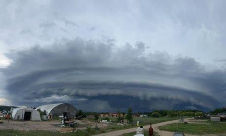 Mothership supercell at Onion Lake AB pic taken by Kristin Cardinal #abstorm