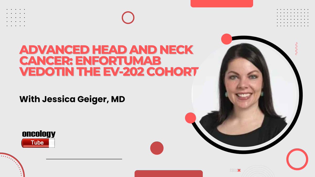 Oncology Tube (@oncologytube) on Twitter photo 📣 ASCO 2023 🎉
Dr. <a href="/JLGeigerMD/">Jessica Geiger</a>, from <a href="/CleClinicMD/">Cleveland Clinic MD</a>, presented their findings at #ASCO23 regarding a potential game-changer in the field of head and neck cancer therapy. 🩺🔬
🔗 oncologytube.com/video/42029/ad…
#HeadandNeckCancer #EV202Cohort 📣 ASCO 2023 🎉
Dr. <a href="/JLGeigerMD/">Jessica Geiger</a>, from <a href="/CleClinicMD/">Cleveland Clinic MD</a>, presented their findings at #ASCO23 regarding a potential game-changer in the field of head and neck cancer therapy. 🩺🔬
🔗 oncologytube.com/video/42029/ad…
#HeadandNeckCancer #EV202Cohort