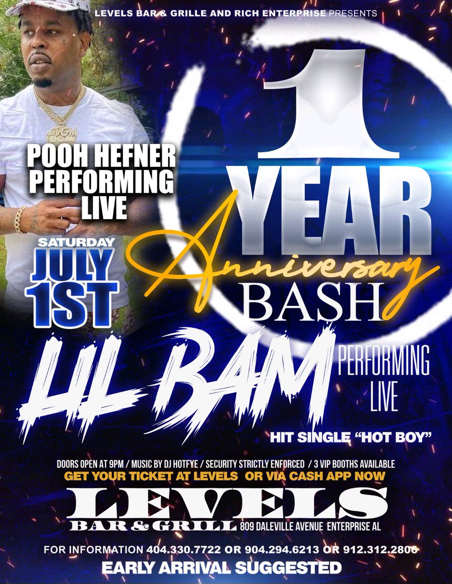 4WyldPT4's tweet photo. JULY 1ST
LEVELS BAR &amp; GRILL
ENTERPRISE, ALABAMA
🐻🏴‍☠️⛽️ https://t.co/2bqbAiKaSg