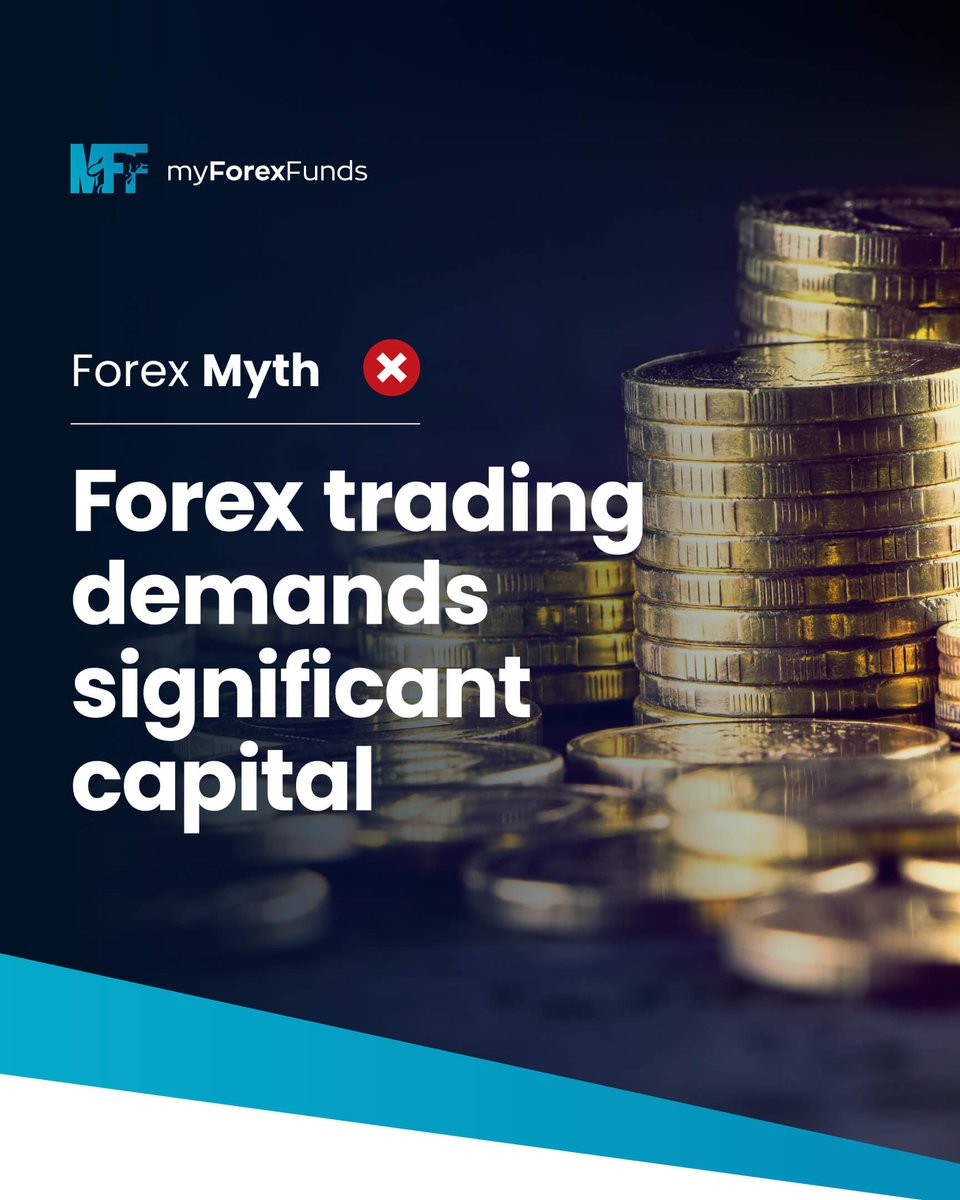 This myth is debunked by Forex Prop Firms, as they offer a range of funded accounts tailored to each trader's experience to begin their trading journey. For instance, MyForexFunds offers traders access to up to $600k of total funding in capital. 💰

#MyForexFunds #fundedtrader…