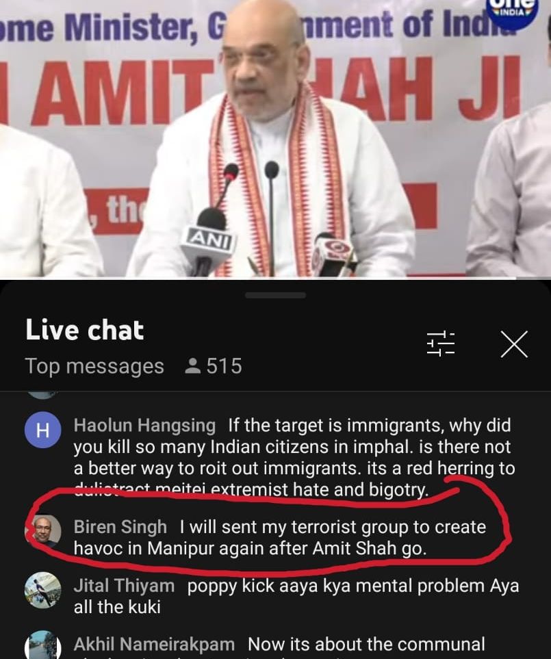 The Manipur CM Biren he himself proclaimed already as Terrorist group Leader then why not Centre government what are we waiting for!!! 
@cbic_india @TheJusticeDept @MLJ_GoI @BBCBreaking @WorldTimesWT @CellDelhi @NorthernComd_IA @UN @CBItweets