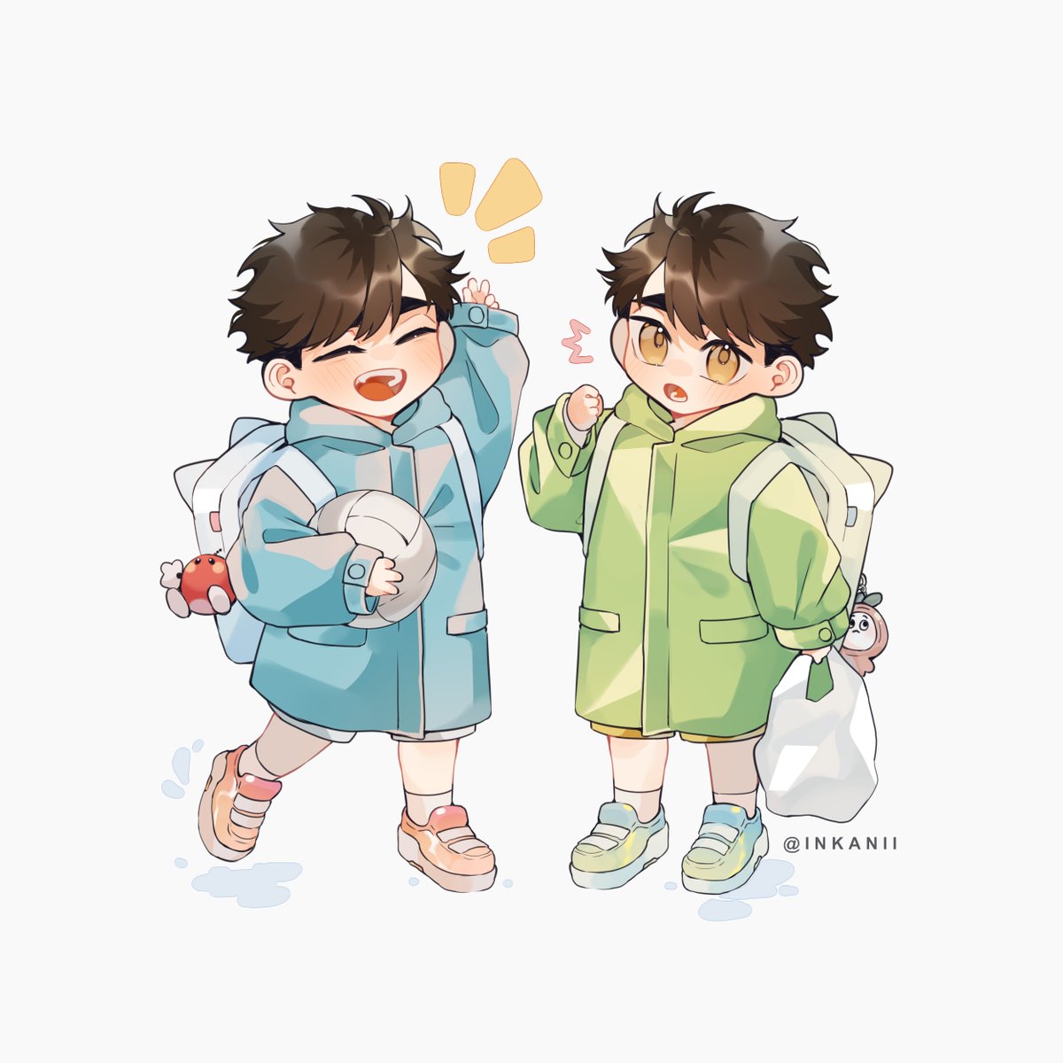 rainy day with lil miya twins 🌧️ #haikyuu