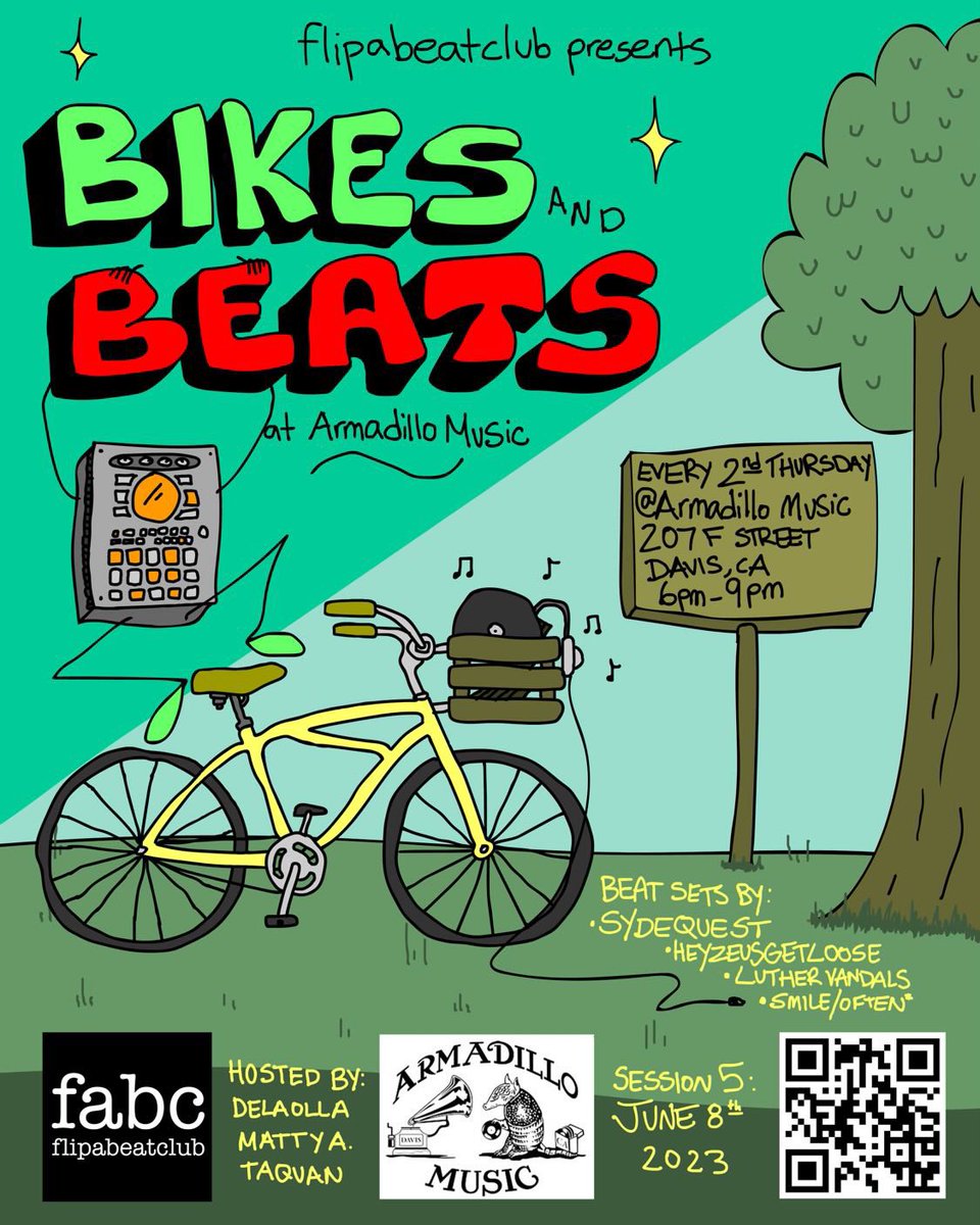 Free show, good vibes, open aux live from <a href="/Armadillo_Music/">Armadillo Music</a>  in Davis CA. Pull up🚲🔊
