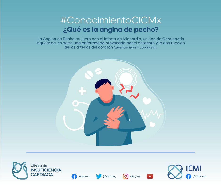 cicmx_'s tweet photo. ¿Qué es la angina de pecho?
Se produce debido a la acumulación de placas de colesterol, lípidos (grasas) y células inflamatorias en las paredes de estas arterias, provocando que el corazón no reciba sangre suficiente.
#CIC_Mx #AnginaDePecho #InsuficienciaCardíaca https://t.co/vOL7W3Vfkd