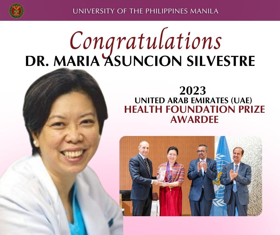UP Manila on Twitter "Congratulations Dr. Maria Asuncion Silvestre! 2023 United Arab Emirates
