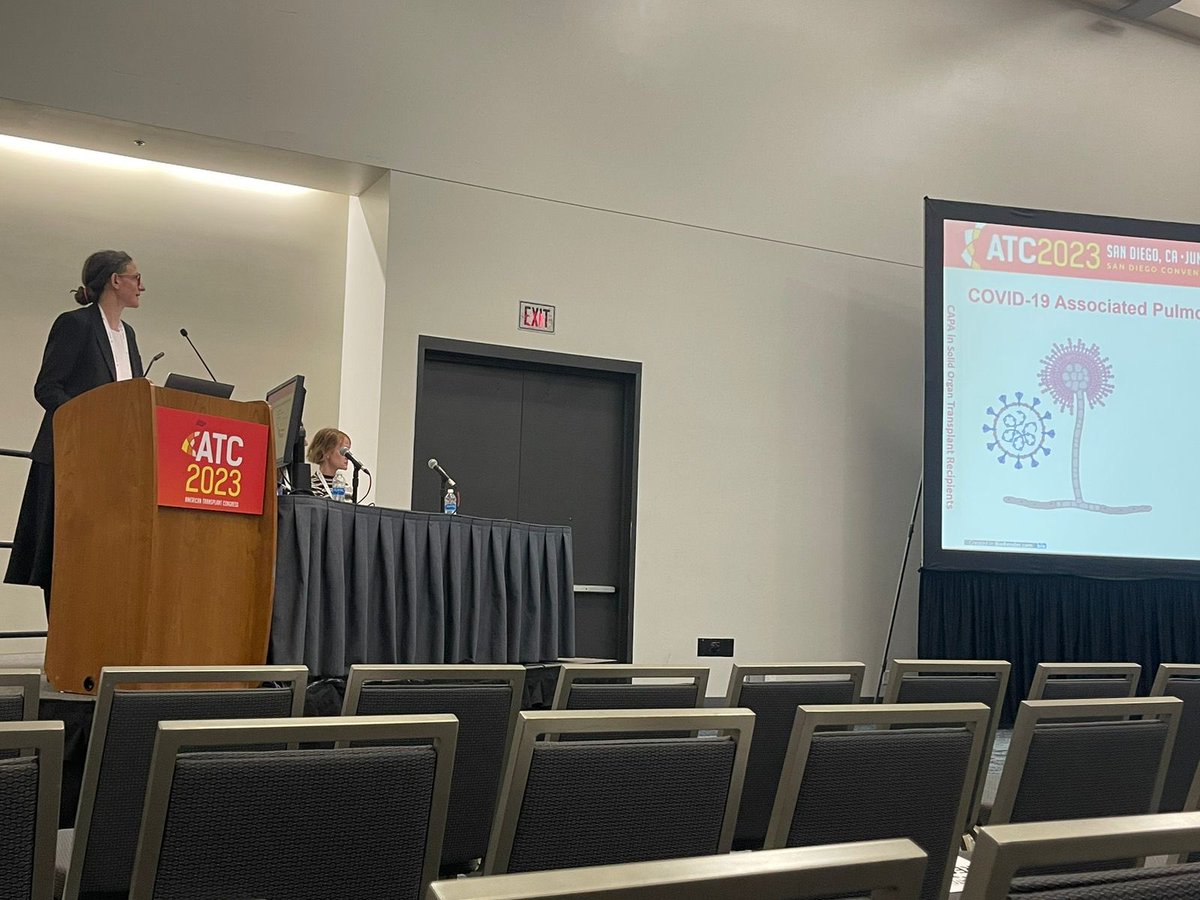 Dr Laura WALTI  <a href="/ATC/">ATC</a> 2023 presenting multi center study of CAPA in SOT. Colonization before COVID was associated with subsequent development of CAPA in SOT