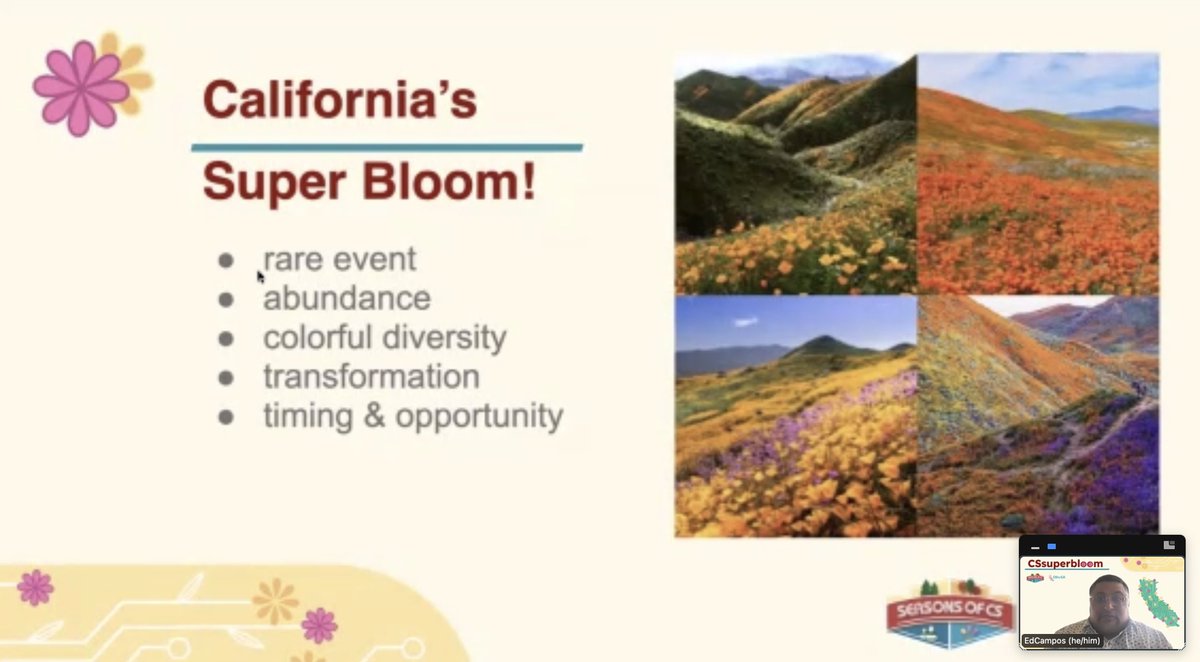 So excited to see @DrSharisaChan on this year's statewide #SummerofCS #SuperBloom! Thank you @edcampOSjr and @kat_goyette  for featuring this story about the IE  CS Trailblazers PLN, the very folks who had students create solutions to real world problems!@SBCountySchools