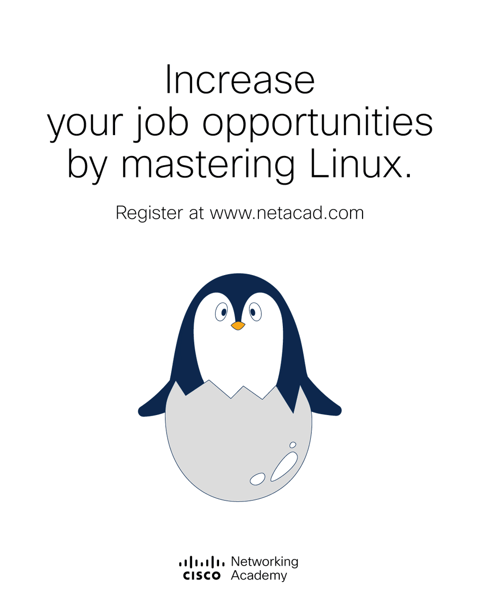 CiscoNetAcad's tweet photo. 5) Transform your IT career today.

🐧 Register for the NDG Linux Essentials course here: https://t.co/XnB1vUVkir https://t.co/OV87O0EE7u