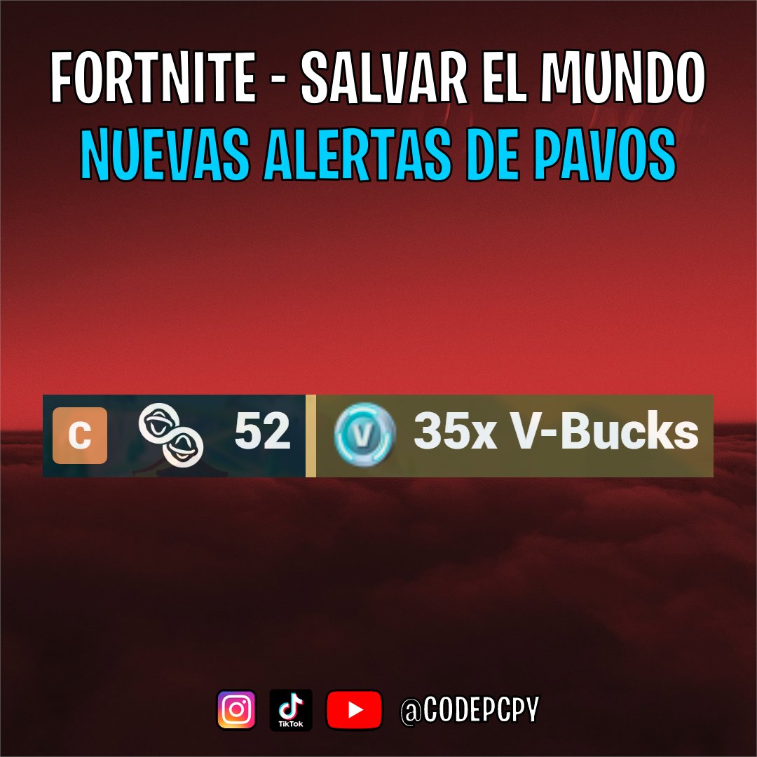 PCPY 🇵🇾 on Twitter: "#FORTNITE - SALVAR EL MUNDO: NUEVAS ALERTAS DE