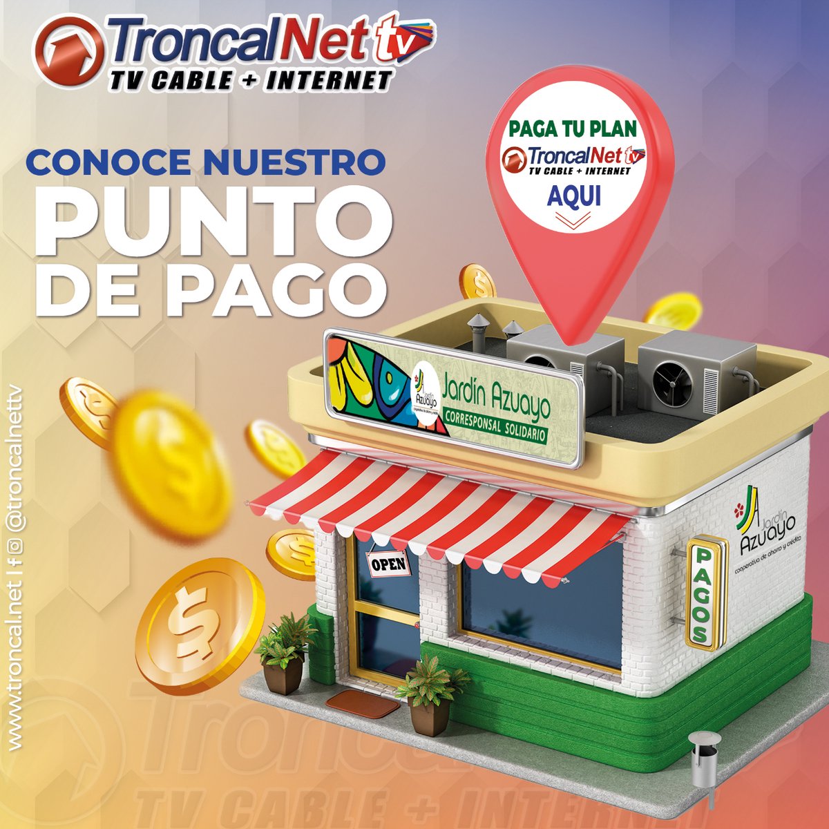 troncalnetec's tweet photo. #troncalnettv También en  #jardinazuayo, utiliza nuestros medios electrónicos y gestiona tu plan de internet, un placer servirte.  Somos TroncalNet 📞 0992186400
#unaexperienciadirerente 
#damosmasqueinternet 
#LaTroncal 
#Zhucay 
#ElTriunfo 
#Cochancay 
#playaseca 
#elpiedrero https://t.co/zVhEqqTJTD