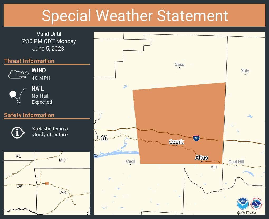 NWS Tulsa on Twitter "A special weather statement has been issued for