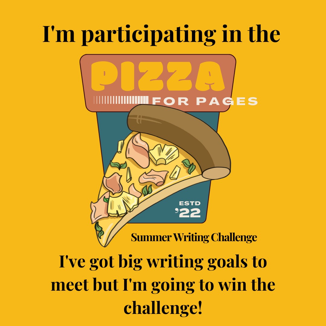 This summer I'm a VIP = Very Into Pizza
This writing accountability shindig is with @angelajames June > mid-August
My goals:
* weekly wordcount 2k new words
* Implement line edits for 1 WIP (300 pages)
* 10k on holiday romance WIP
* 2-6k jump start on book 2 series
#pizzaforpages