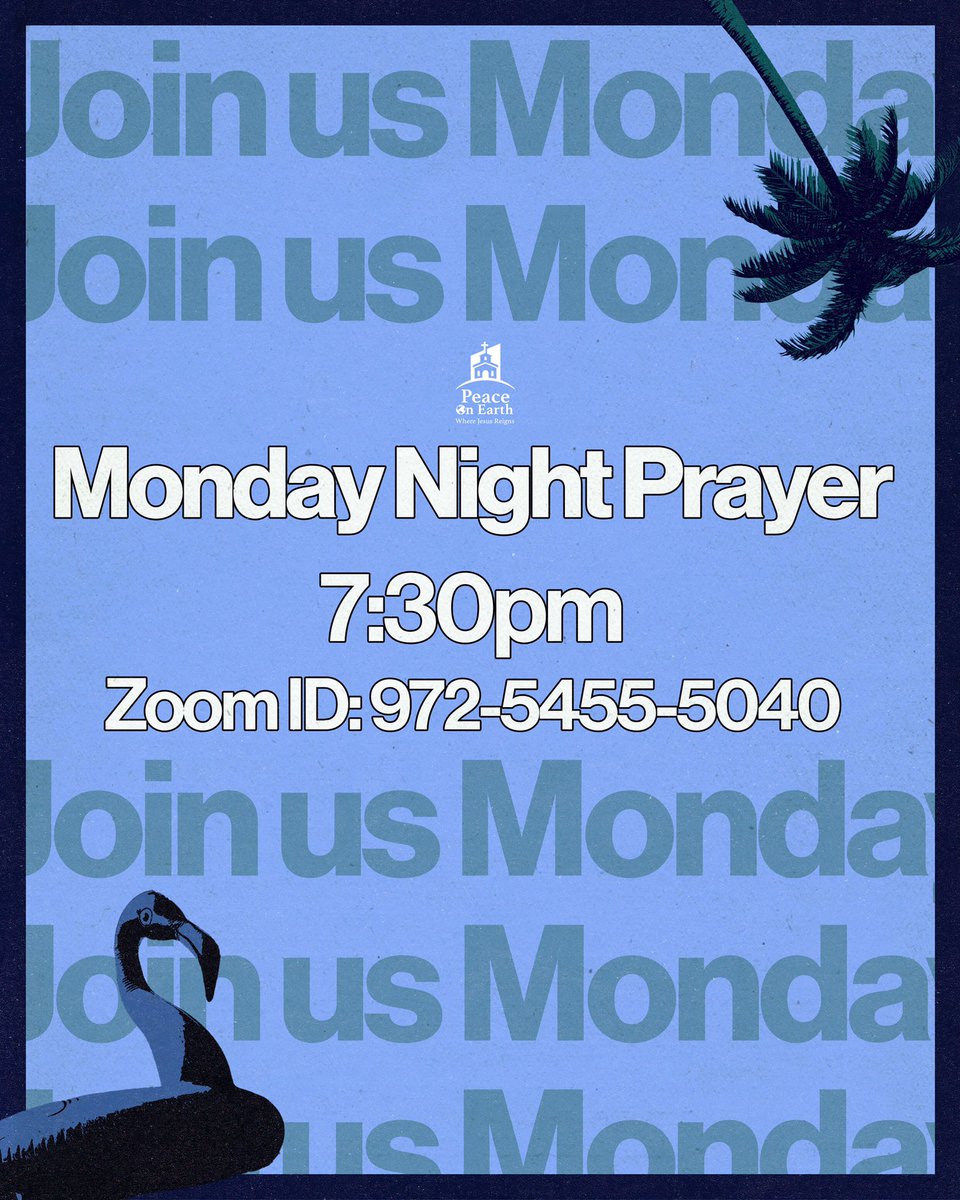 Peace_Apostolic's tweet photo. Praise the Lord everyone! We would like to extend an invitation to you to join us for our weekly Monday Night Prayer at 7:30pm. We look forward to seeing you there. Zoom ID: 972-5455-5040

#mondaynightprayer #peaceapostolicchurch 
#peaceonearth https://t.co/iEBgIvF7q1
