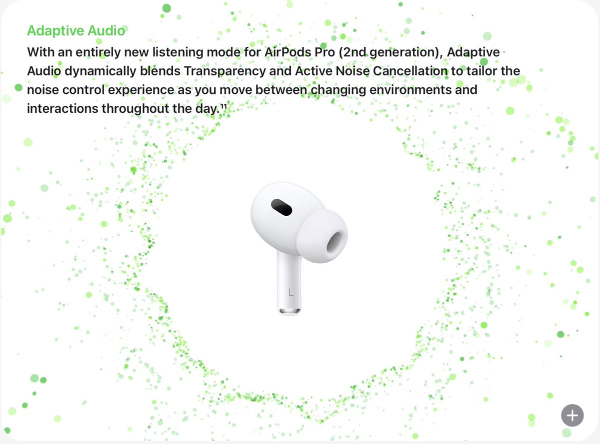 OpenSolaris2010's tweet image. Personally, I&apos;m really looking forward to Adaptive Audio, which will be added to AirPods Pro (2nd generation).