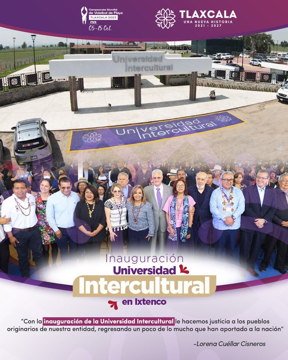 Con la inauguración de la Universidad Intercultural #UITlaxcala en Ixtenco, le hacemos justicia a los pueblos indígenas de #Tlaxcala a través de una oferta educativa que dignifica los conocimientos y saberes de las culturas originarias. 

De la mano de nuestro presidente Andrés