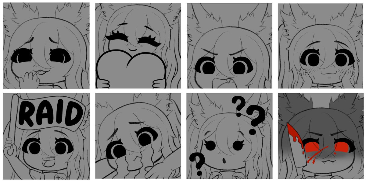 KetsuekiGirl's tweet image. final sketches for this set of emotes for @EnvyDraven~~ super excited to get these colored and all CUTE
#emotes #emoteartist #Emotesdesigner #VTubersAreStillWatching #VTUBERSUPPORTCHAIN #VTuberUprising #VtuberDebut #Vtubers