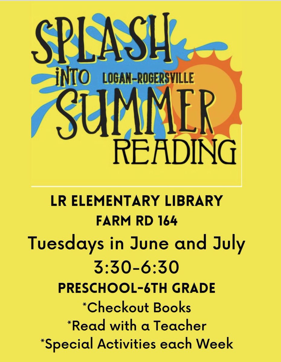 Toni Bass (@tonidbass) on Twitter photo So glad to see that the Summer Reading program is still going strong at <a href="/LRSDWildcats/">Logan-Rogersville SD</a> They’ve expanded the bookmobile to a full size bus! Seeing students when they came out to read with us during the summer was one of my very favorite things as a principal! #wearelr #mldschat So glad to see that the Summer Reading program is still going strong at <a href="/LRSDWildcats/">Logan-Rogersville SD</a> They’ve expanded the bookmobile to a full size bus! Seeing students when they came out to read with us during the summer was one of my very favorite things as a principal! #wearelr #mldschat