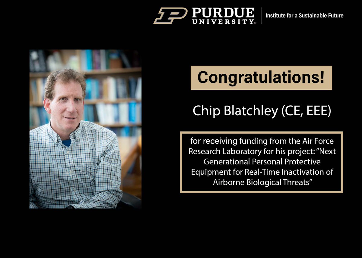 Congratulations to #PurdueISF faculty affiliate Chip Blatchley of @PurdueCE and @PurdueEEE for receiving funding from AFRL!