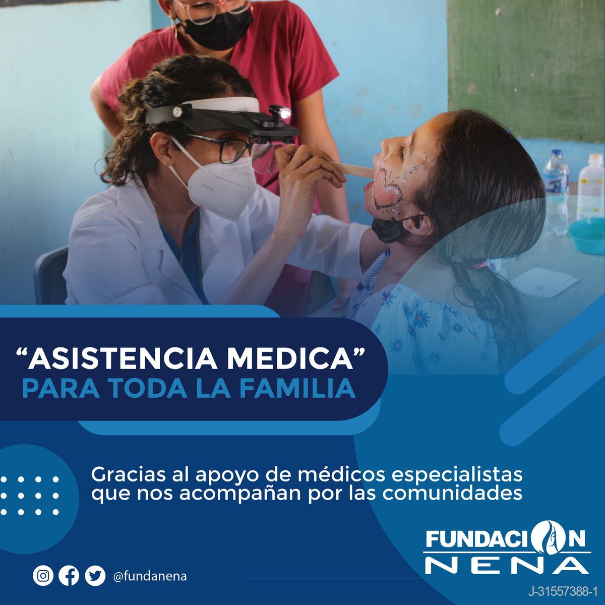 Fundanena's tweet photo. En Fundación Nena recibimos el apoyo de médicos especialistas en diferentes áreas, gracias a su apoyo podemos brindar asistencia médica a toda la familia de las comunidades atendidas, desde niños, adultos y adulto mayor.

Su apoyo es pieza clave para el éxito de nuestras jornadas https://t.co/hFvsNlz05p