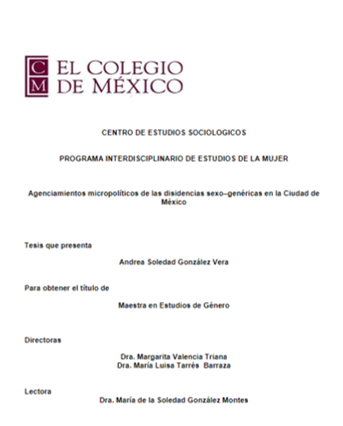 ColmecasA's tweet photo. #RepositorioColmex
Dale un vistazo a "Agenciamientos micropolíticos de las disidencias sexo-genéricas en la Ciudad de México", #tesis de la doctora González Vera, #Colmecaalumni del @CES_COLMEX | @CEGColmex.
https://t.co/exlpvAZyAa https://t.co/x9Skzzw1Th